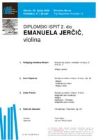 prikaz prve stranice dokumenta Emanuela Jerčić, violina : drugi dio diplomskog ispita - program