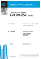 prikaz prve stranice dokumenta Ana Ivanov, violina : prvi dio diplomskog ispita - program