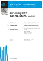 prikaz prve stranice dokumenta Emma Štern, klarinet : drugi dio diplomskog ispita - program