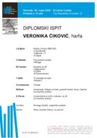 prikaz prve stranice dokumenta Veronika Ćiković, harfa : diplomski ispit - program