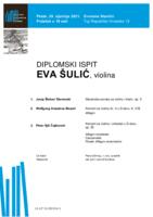 prikaz prve stranice dokumenta Eva Šulić, violina : prvi dio diplomskog ispita - program