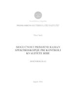 prikaz prve stranice dokumenta Mogućnost primjene Raman spektroskopije pri kontroli kvalitete ribe