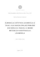 prikaz prve stranice dokumenta Eliminacija ostataka levamisola iz tkiva i jaja nakon oralne primjene kod nesilica i razvoj LC-MS/MS metode za kvantifikaciju levamisola