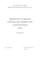 prikaz prve stranice dokumenta Mineralne tvari kao parametar utvrđivanja autentičnosti vina