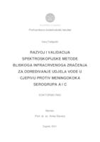 prikaz prve stranice dokumenta Razvoj i validacija spektroskopijske metode bliskoga infracrvenoga zračenja za određivanje udjela vode u cjepivu protiv meningokoka serogrupa A i C