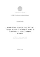 prikaz prve stranice dokumenta Biopharmaceutical evaluation of ophthalmic excipients using in vitro and ex vivo corneal models