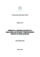 prikaz prve stranice dokumenta Priprava, redoks svojstva i biološka aktivnost ferocenskih derivata nukleobaza