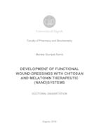 prikaz prve stranice dokumenta Razvoj funkcionalnih obloga za rane s terapijskim (nano)sustavima kitozana i melatonina