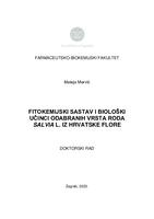 prikaz prve stranice dokumenta Fitokemijski sastav i biološki učinci odabranih vrsta roda Salvia L. iz hrvatske flore