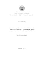 prikaz prve stranice dokumenta Julije Domac - život i djelo