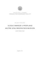 prikaz prve stranice dokumenta Uloga D-manoze u profilaksi akutne upale mokraćnog mjehura