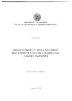prikaz prve stranice dokumenta Značajnost određivanja mutacija gena KRAS i BRAF u bolesnika s karcinomom debelog crijeva
