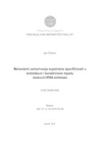 prikaz prve stranice dokumenta Mehanizmi ostvarivanja supstratne specifičnosti u sintetskom i korektivnom mjestu izoleucil-tRNA-sintetaze