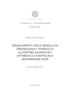 prikaz prve stranice dokumenta Izrada Monte Carlo modela za vrednovanje i korekciju algoritma za izračun i optimizaciju raspodjele apsorbirane doze