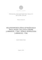 prikaz prve stranice dokumenta Sklerokronološka istraživanja školjkaša Callista chione (Linnaeus, 1758) i Venus verrucosa (Linnaeus, 1758)