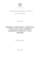 prikaz prve stranice dokumenta Dinamika, povezanost i genetička struktura hlapa Homarus gammarus (Linnaeus, 1758) u Jadranu