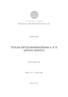 prikaz prve stranice dokumenta Totalna sinteza marinoaziridina A i B te njihovih derivata