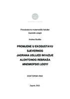 prikaz prve stranice dokumenta Promjene u ekosustavu sjevernog Jadrana uslijed invazije alohtonog rebraša Mnemiopsis leidyi