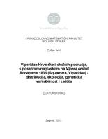 prikaz prve stranice dokumenta Viperidae Hrvatske i okolnih područja, s posebnim naglaskom na Vipera ursinii Bonaparte 1835 (Squamata, Viperidae) -  distribucija, ekologija, genetička varijabilnost i zaštita