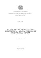 prikaz prve stranice dokumenta Razvoj metoda za analizu DNA mikrosatelita i njihova primjena za identifikaciju goveda