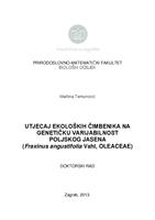 prikaz prve stranice dokumenta Utjecaj ekoloških čimbenika na genetičku varijabilnost poljskog jasena (Fraxinus angustifolia Vahl, Oleaceae)