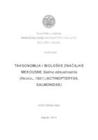 prikaz prve stranice dokumenta Taksonomija i biološke značajke mekousne Salmo obtusirostris (Heckel, 1851) (Actinopterygii, Salmonidae)