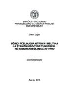 prikaz prve stranice dokumenta Učinci pčelinjega otrova i melitina na stanični odgovor tumorskih i ne-tumorskih stanica in vitro  