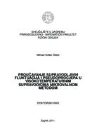 prikaz prve stranice dokumenta Proučavanje supravodljivih fluktuacija i pseudoprocjepa u visokotemperaturnim supravodičima mikrovalnom metodom