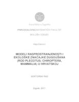 prikaz prve stranice dokumenta Modeli rasprostranjenosti i ekološke značajke dugoušana (rod Plecotus; Chiroptera, Mammalia) u Hrvatskoj