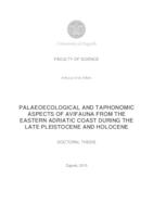 prikaz prve stranice dokumenta Paleoekološka i tafonomska obilježja gornjopleistocenske i holocenske avifaune istočnog Jadrana