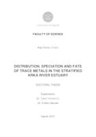 prikaz prve stranice dokumenta Distribution, speciation and fate of trace metals in the stratified Krka river estuary