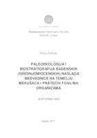 prikaz prve stranice dokumenta Paleoekologija i biostratigrafija badenskih (srednjomiocenskih) naslaga Medvednice na temelju mekušaca i pratećih fosilnih organizama