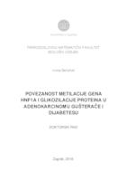 prikaz prve stranice dokumenta Povezanost metilacije gena HNF1A i glikozilacije proteina u adenokarcinomu gušterače i dijabetesu