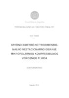 prikaz prve stranice dokumenta Sferno simetrično trodimenzionalno nestacionarno gibanje mikropolarnog kompresibilnog viskoznog fluida