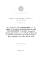 prikaz prve stranice dokumenta Raspodjela odabranih metala među citosolskim biomolekulama škrga i jetre klenova (Squalius cephalus (Linnaeus) i Squalius vardarensis Karaman; Actinopterygii, Cyprinidae) iz rijeka onečišćenih metalima