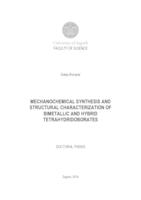 prikaz prve stranice dokumenta Mechanochemical synthesis and structural characterization of bimetallic and hybrid tetrahydridoborates