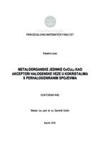 prikaz prve stranice dokumenta Metaloorganske jedinke CoCl2L2 kao akceptori halogenske veze u kokristalima s perhalogeniranim spojevima