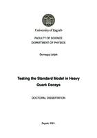 prikaz prve stranice dokumenta Testing the Standard Model in Heavy Quark Decays