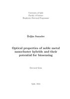 prikaz prve stranice dokumenta Optical properties of noble metal nanocluster hybrids and their potential for biosensing