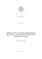 prikaz prve stranice dokumenta Ustrojstvo i učinak građanskih inicijativa u kontekstu koncepta predstavljanja