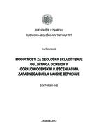 prikaz prve stranice dokumenta Mogućnosti za geološko skladištenje ugljičnoga dioksida u gornjomiocenskim pješčenjacima zapadnog dijela Savske depresije