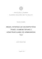 prikaz prve stranice dokumenta Model interakcije geosintetičke trake i kamene ispune u konstrukcijama od armiranoga tla