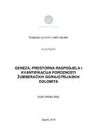 prikaz prve stranice dokumenta Geneza, prostorna raspodjela i kvantifikacija poroznosti žumberačkih gornjotrijskih dolomita