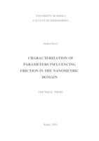 prikaz prve stranice dokumenta Characterization of parameters influencing friction in the nanometric domain