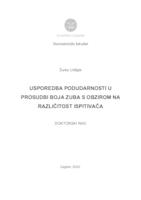 prikaz prve stranice dokumenta Usporedba podudarnosti u prosudbi boja zuba s obzirom na različitost ispitivača 