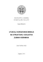 prikaz prve stranice dokumenta Utjecaj korozivnog medija na strukturu i svojstva zubnih keramika