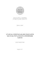 prikaz prve stranice dokumenta Utjecaj orofacijalnih rascjepa na kvalitetu života operirane djece