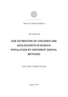 prikaz prve stranice dokumenta AGE ESTIMATION OF CHILDREN AND ADOLESCENTS IN KOSOVO POPULATION BY DIFFERENT DENTAL METHODS