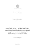 prikaz prve stranice dokumenta Povezanost polimorfizma gena serotoninskoga transportera i doživljaja boli u porodu