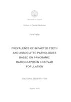 prikaz prve stranice dokumenta Prevalence of impacted teeth and associated pathologies based on panoramic radiographs in kosovar population
